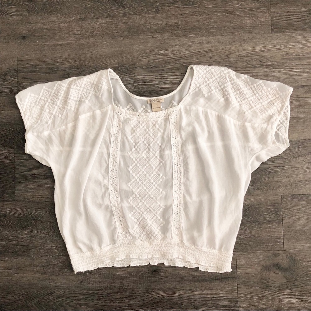 Lucky Brand Embroidery Pattern Top
